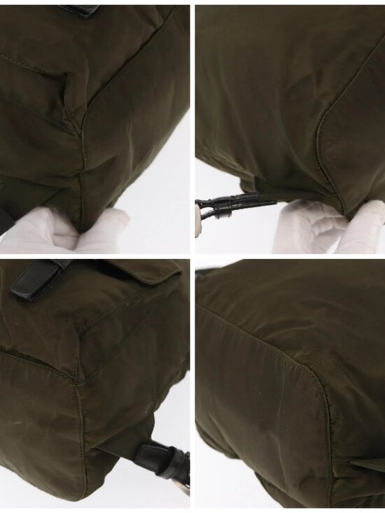 PRADA Backpack Nylon Khaki Silver main image 4